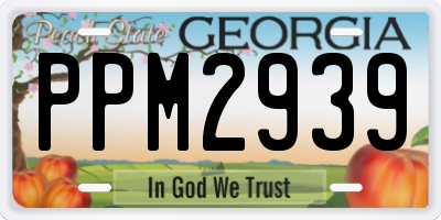 GA license plate PPM2939