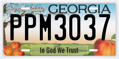 GA license plate PPM3037