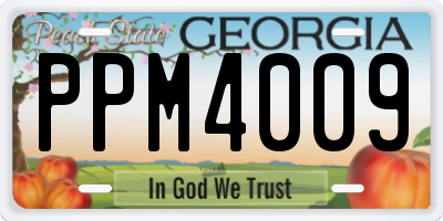 GA license plate PPM4009