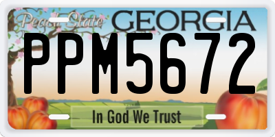 GA license plate PPM5672