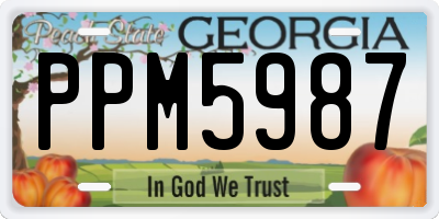 GA license plate PPM5987