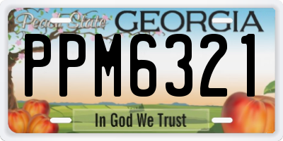 GA license plate PPM6321