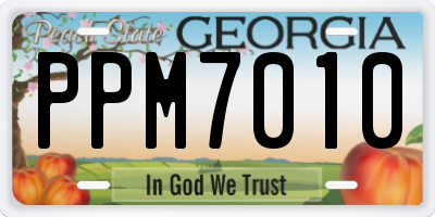 GA license plate PPM7010