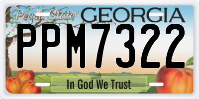 GA license plate PPM7322