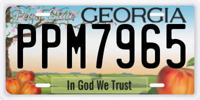 GA license plate PPM7965