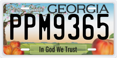 GA license plate PPM9365