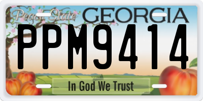 GA license plate PPM9414