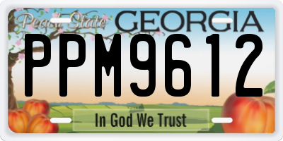 GA license plate PPM9612