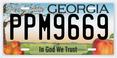GA license plate PPM9669