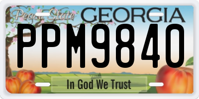 GA license plate PPM9840