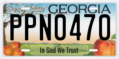 GA license plate PPN0470