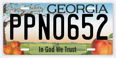 GA license plate PPN0652