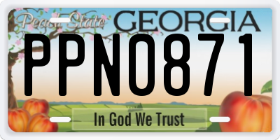 GA license plate PPN0871