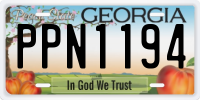 GA license plate PPN1194