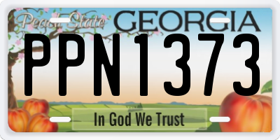 GA license plate PPN1373