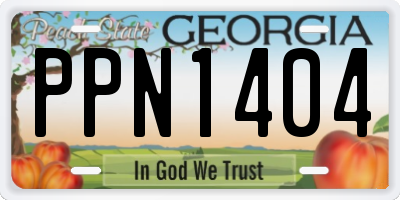 GA license plate PPN1404