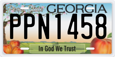 GA license plate PPN1458