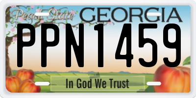 GA license plate PPN1459