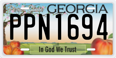 GA license plate PPN1694
