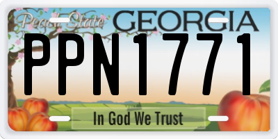 GA license plate PPN1771