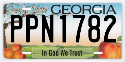 GA license plate PPN1782