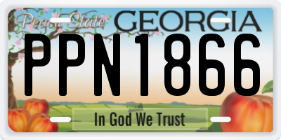 GA license plate PPN1866