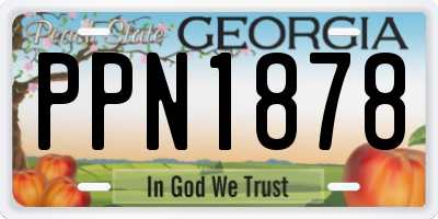 GA license plate PPN1878