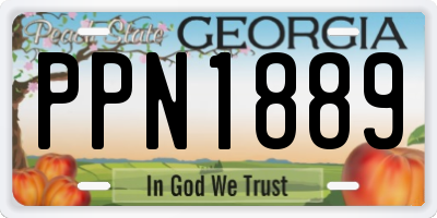 GA license plate PPN1889