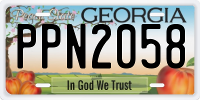 GA license plate PPN2058