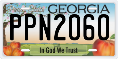 GA license plate PPN2060