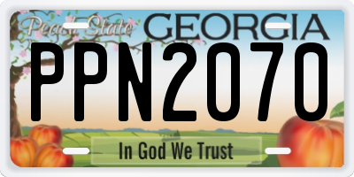 GA license plate PPN2070