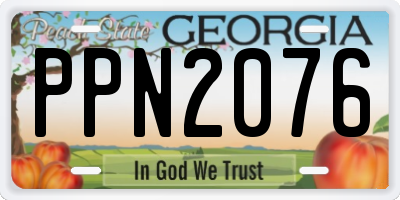 GA license plate PPN2076