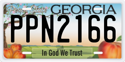 GA license plate PPN2166