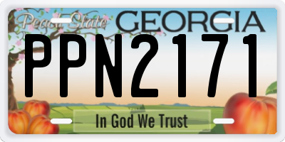 GA license plate PPN2171