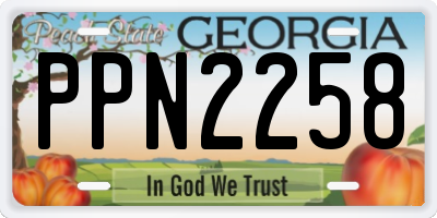 GA license plate PPN2258