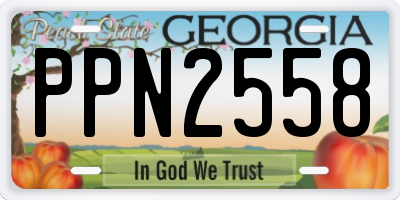 GA license plate PPN2558