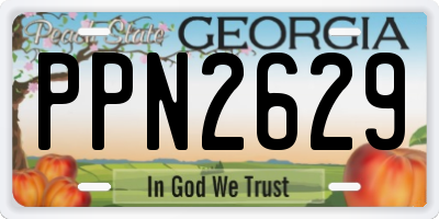 GA license plate PPN2629