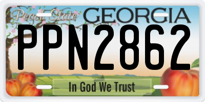 GA license plate PPN2862
