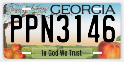 GA license plate PPN3146