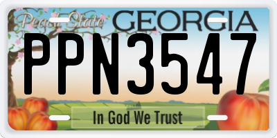 GA license plate PPN3547