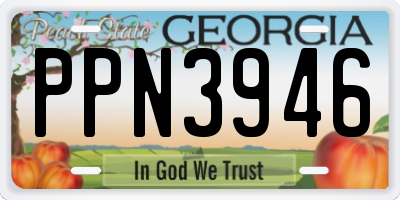 GA license plate PPN3946