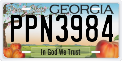 GA license plate PPN3984