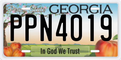 GA license plate PPN4019