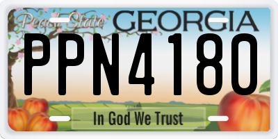 GA license plate PPN4180