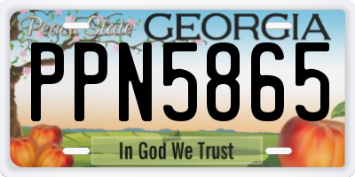 GA license plate PPN5865