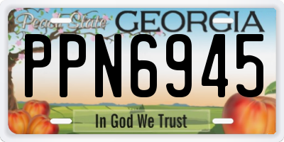 GA license plate PPN6945