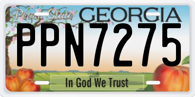 GA license plate PPN7275