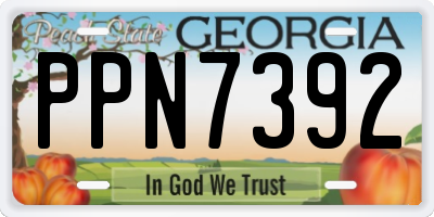 GA license plate PPN7392