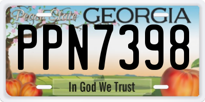 GA license plate PPN7398