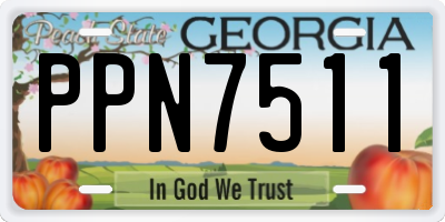 GA license plate PPN7511